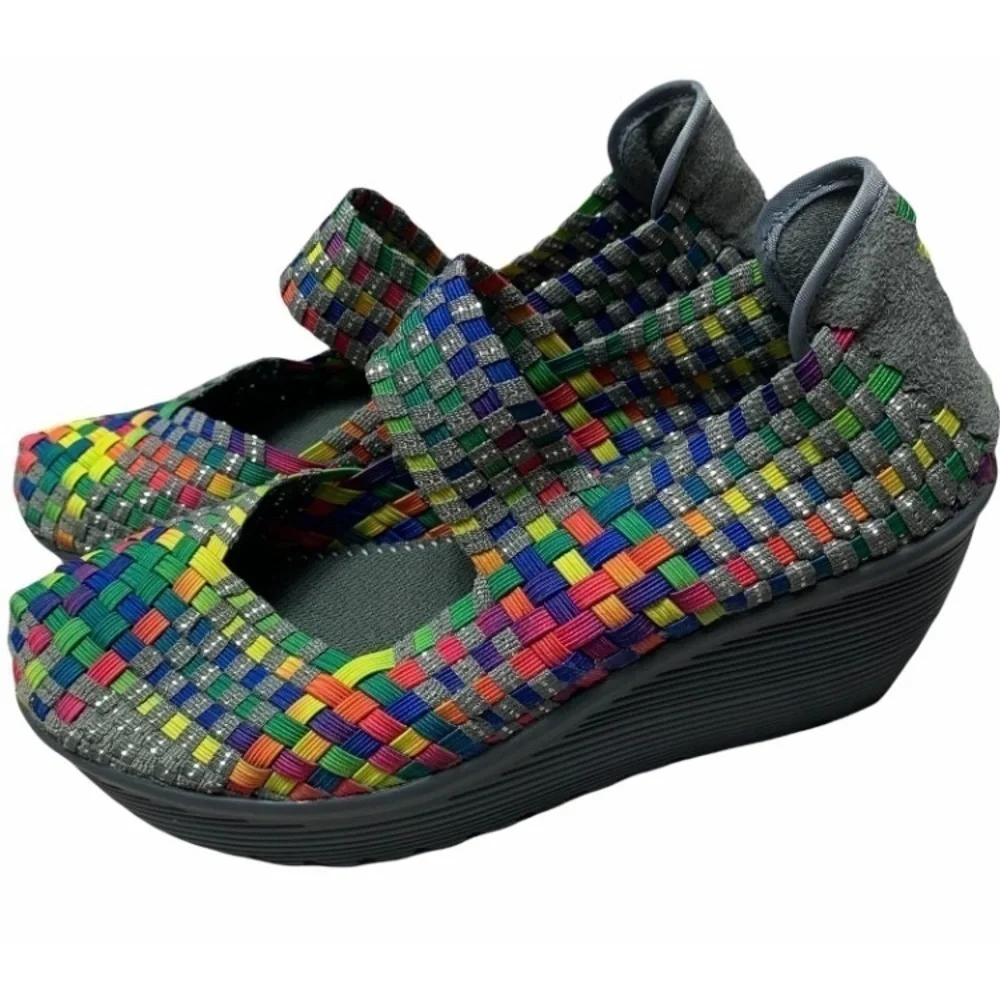 St. John’s Bay Woven Karma Rainbow Wedge Mary Jane